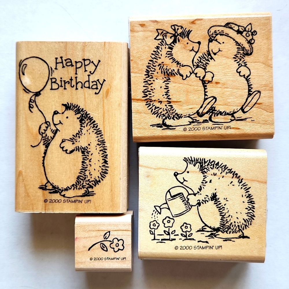 Vintage Stampin Up! 2000 Hedgehog Stamps